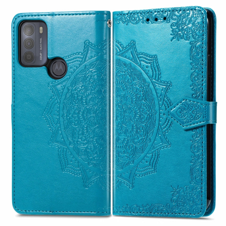 For Motorola Moto G50 Mandala Embossing Pattern Horizontal Flip Leather Case with Holder & Card Slots & Wallet & Lanyard