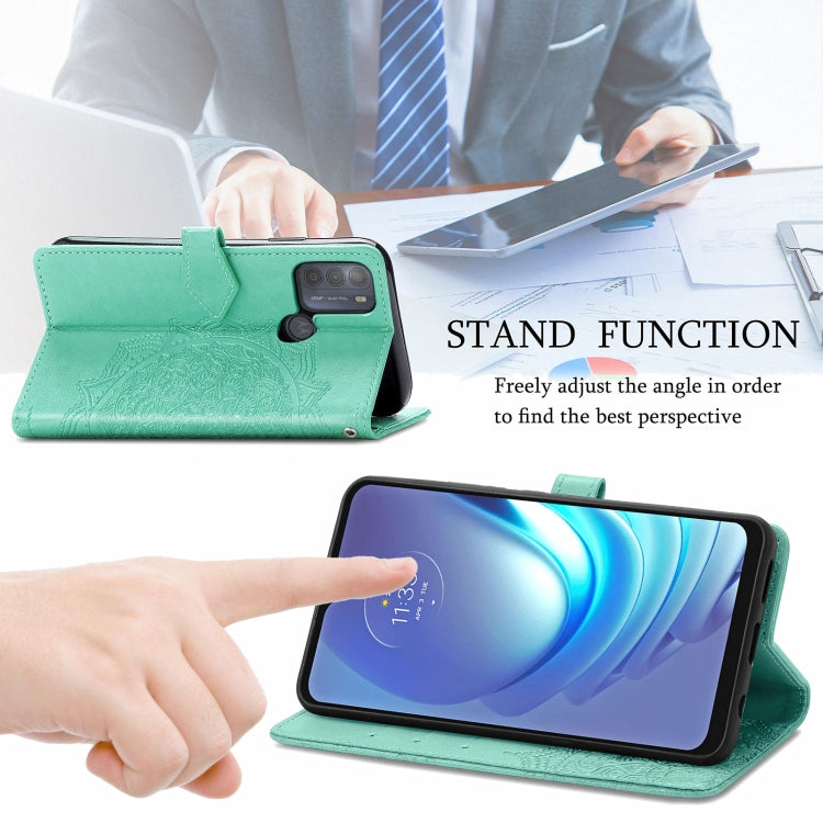 For Motorola Moto G50 Mandala Embossing Pattern Horizontal Flip Leather Case with Holder & Card Slots & Wallet & Lanyard