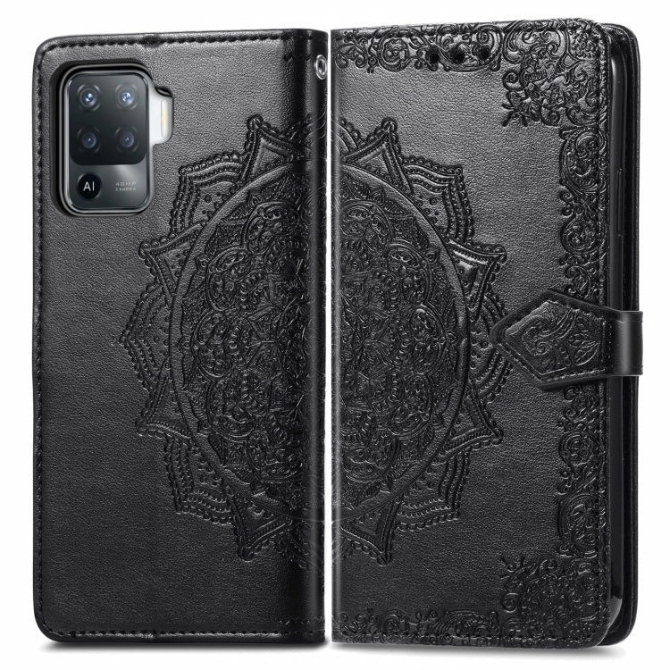 For OPPO A94 4G / F19 Pro Mandala Embossing Pattern Horizontal Flip Leather Case with Holder & Card Slots & Wallet & Lanyard