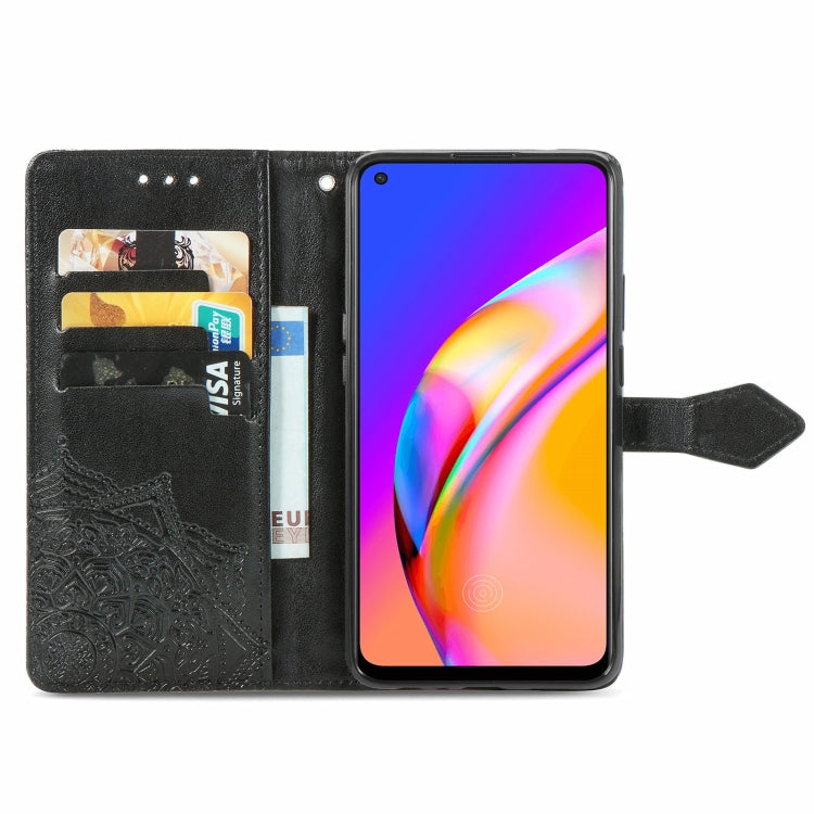 For OPPO A94 4G / F19 Pro Mandala Embossing Pattern Horizontal Flip Leather Case with Holder & Card Slots & Wallet & Lanyard