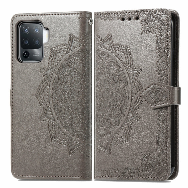 For OPPO A94 4G / F19 Pro Mandala Embossing Pattern Horizontal Flip Leather Case with Holder & Card Slots & Wallet & Lanyard
