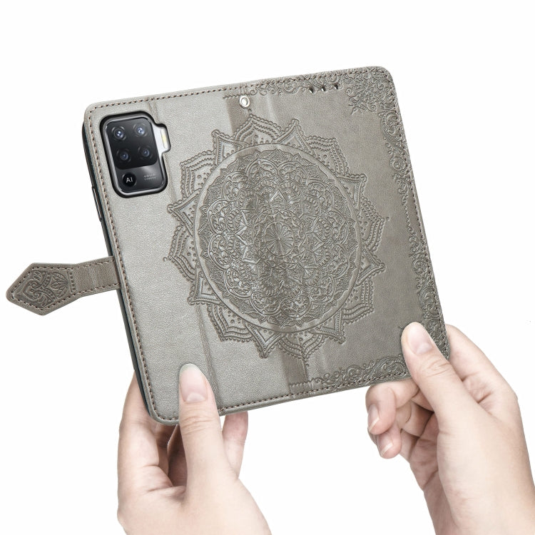 For OPPO A94 4G / F19 Pro Mandala Embossing Pattern Horizontal Flip Leather Case with Holder & Card Slots & Wallet & Lanyard