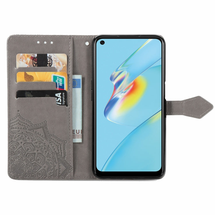 For OPPO A54 4G Mandala Embossing Pattern Horizontal Flip Leather Case with Holder & Card Slots & Wallet & Lanyard