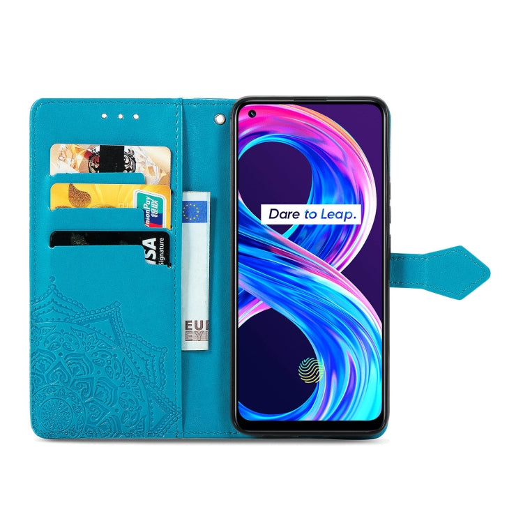 For OPPO Realme 8 / 8 Pro 4G Mandala Embossing Pattern Horizontal Flip Leather Case with Holder & Card Slots & Wallet & Lanyard