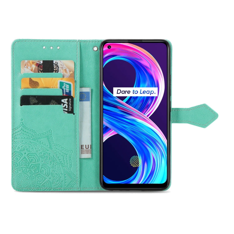 For OPPO Realme 8 / 8 Pro 4G Mandala Embossing Pattern Horizontal Flip Leather Case with Holder & Card Slots & Wallet & Lanyard
