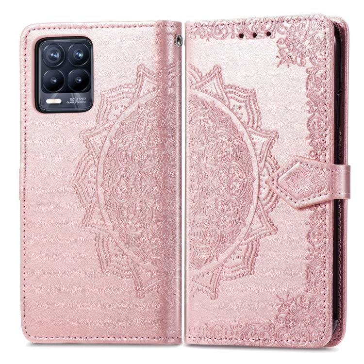 For OPPO Realme 8 / 8 Pro 4G Mandala Embossing Pattern Horizontal Flip Leather Case with Holder & Card Slots & Wallet & Lanyard