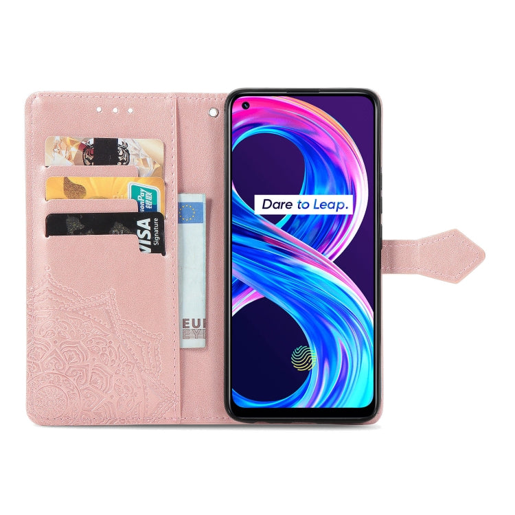 For OPPO Realme 8 / 8 Pro 4G Mandala Embossing Pattern Horizontal Flip Leather Case with Holder & Card Slots & Wallet & Lanyard