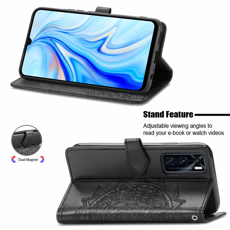 For vivo V20 SE Mandala Embossing Pattern Horizontal Flip Leather Case with Holder & Card Slots & Wallet & Lanyard