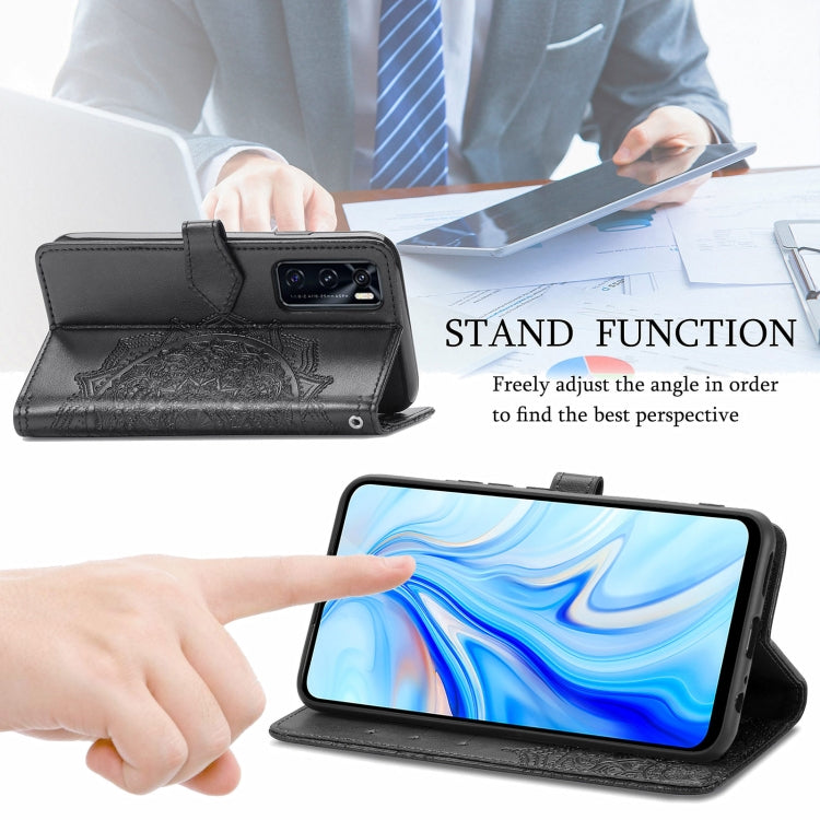 For vivo V20 SE Mandala Embossing Pattern Horizontal Flip Leather Case with Holder & Card Slots & Wallet & Lanyard