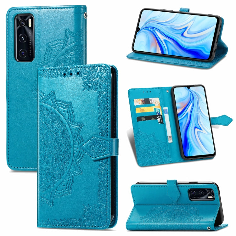 For vivo V20 SE Mandala Embossing Pattern Horizontal Flip Leather Case with Holder & Card Slots & Wallet & Lanyard