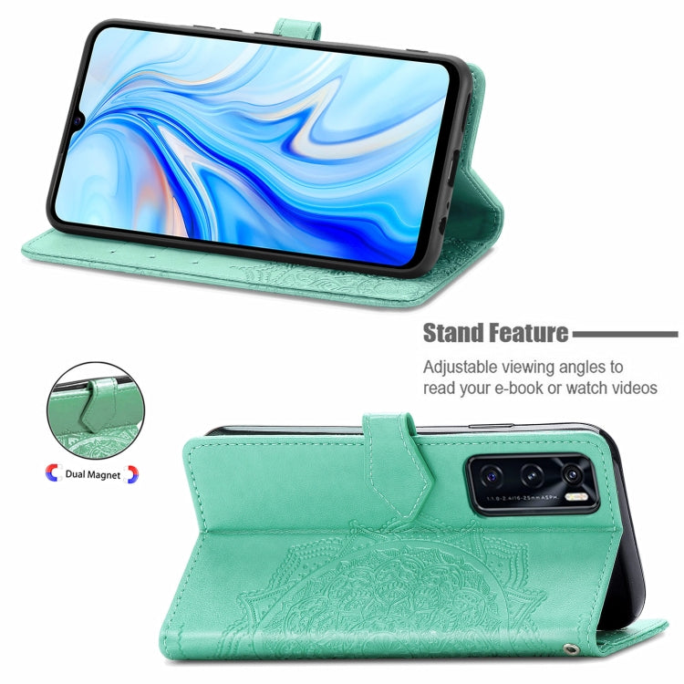 For vivo V20 SE Mandala Embossing Pattern Horizontal Flip Leather Case with Holder & Card Slots & Wallet & Lanyard