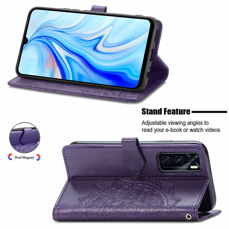 For vivo V20 SE Mandala Embossing Pattern Horizontal Flip Leather Case with Holder & Card Slots & Wallet & Lanyard