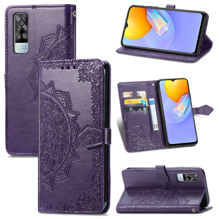 For vivo Y51 Mandala Embossing Pattern Horizontal Flip Leather Case with Holder & Card Slots & Wallet & Lanyard