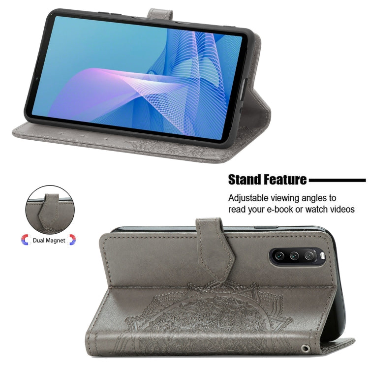 For Sony Xperia 1 III Mandala Embossing Pattern Horizontal Flip Leather Case with Holder & Card Slots & Wallet & Lanyard