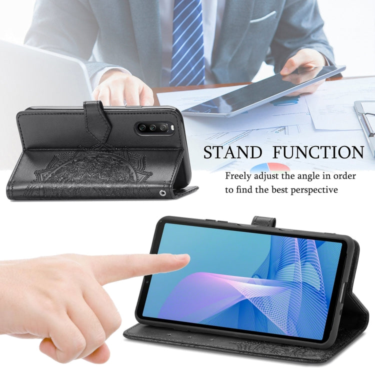 For Sony Xperia 10 III Mandala Embossing Pattern Horizontal Flip Leather Case with Holder & Card Slots & Wallet & Lanyard