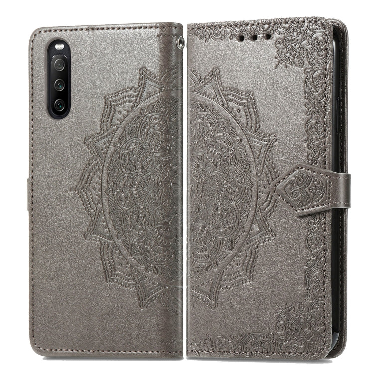 For Sony Xperia 10 III Mandala Embossing Pattern Horizontal Flip Leather Case with Holder & Card Slots & Wallet & Lanyard