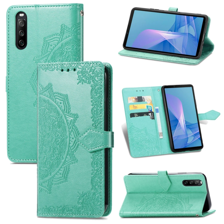 For Sony Xperia 10 III Mandala Embossing Pattern Horizontal Flip Leather Case with Holder & Card Slots & Wallet & Lanyard