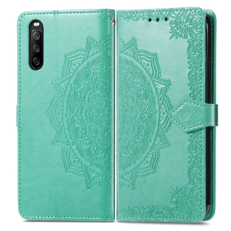 For Sony Xperia 10 III Mandala Embossing Pattern Horizontal Flip Leather Case with Holder & Card Slots & Wallet & Lanyard
