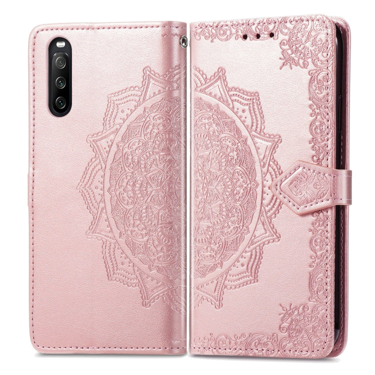 For Sony Xperia 10 III Mandala Embossing Pattern Horizontal Flip Leather Case with Holder & Card Slots & Wallet & Lanyard