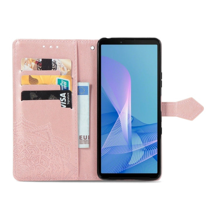 For Sony Xperia 10 III Mandala Embossing Pattern Horizontal Flip Leather Case with Holder & Card Slots & Wallet & Lanyard
