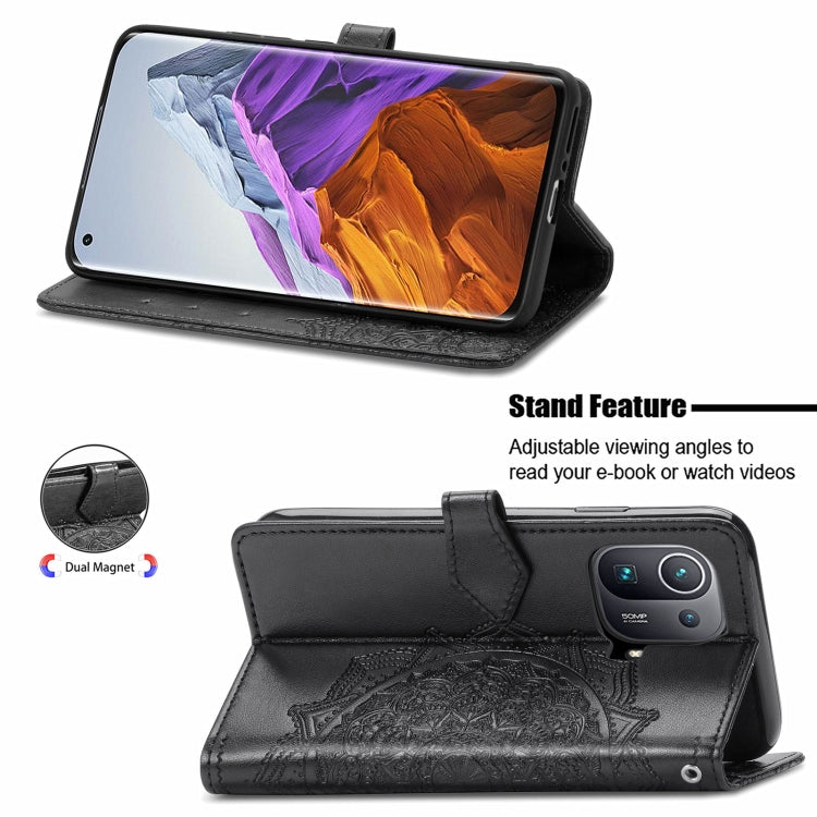 For Xiaomi Mi 11 Pro Mandala Embossing Pattern Horizontal Flip Leather Case with Holder & Card Slots & Wallet & Lanyard