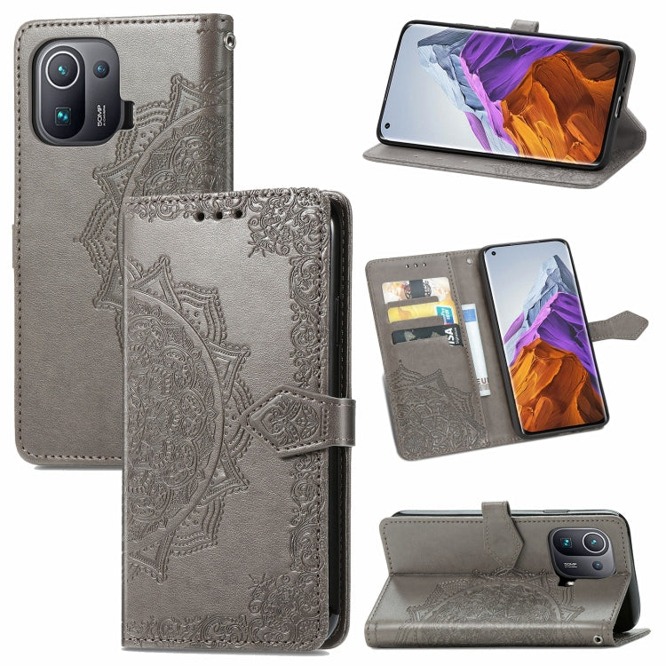For Xiaomi Mi 11 Pro Mandala Embossing Pattern Horizontal Flip Leather Case with Holder & Card Slots & Wallet & Lanyard