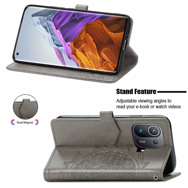 For Xiaomi Mi 11 Pro Mandala Embossing Pattern Horizontal Flip Leather Case with Holder & Card Slots & Wallet & Lanyard