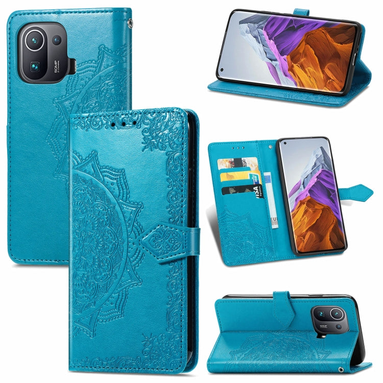 For Xiaomi Mi 11 Pro Mandala Embossing Pattern Horizontal Flip Leather Case with Holder & Card Slots & Wallet & Lanyard