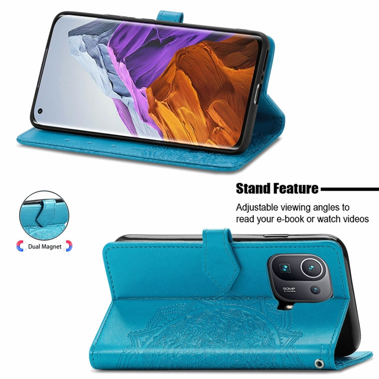 For Xiaomi Mi 11 Pro Mandala Embossing Pattern Horizontal Flip Leather Case with Holder & Card Slots & Wallet & Lanyard