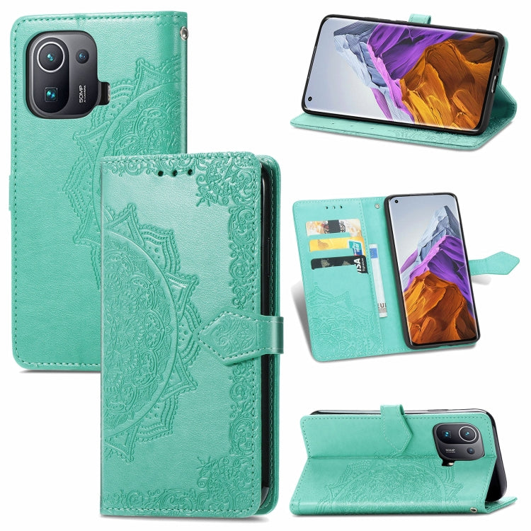 For Xiaomi Mi 11 Pro Mandala Embossing Pattern Horizontal Flip Leather Case with Holder & Card Slots & Wallet & Lanyard