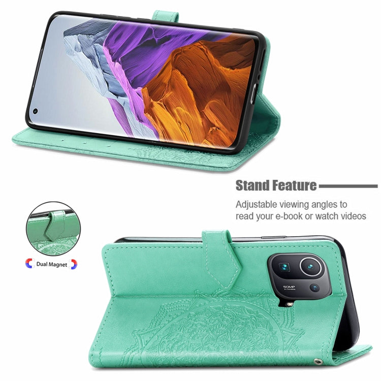 For Xiaomi Mi 11 Pro Mandala Embossing Pattern Horizontal Flip Leather Case with Holder & Card Slots & Wallet & Lanyard