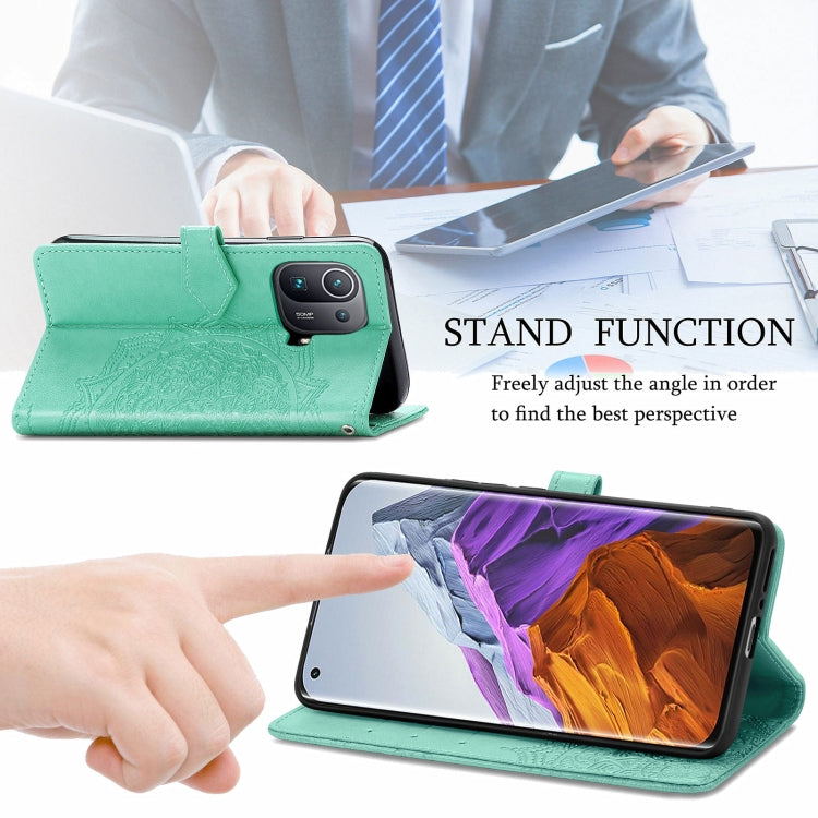 For Xiaomi Mi 11 Pro Mandala Embossing Pattern Horizontal Flip Leather Case with Holder & Card Slots & Wallet & Lanyard
