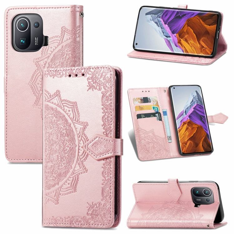 For Xiaomi Mi 11 Pro Mandala Embossing Pattern Horizontal Flip Leather Case with Holder & Card Slots & Wallet & Lanyard