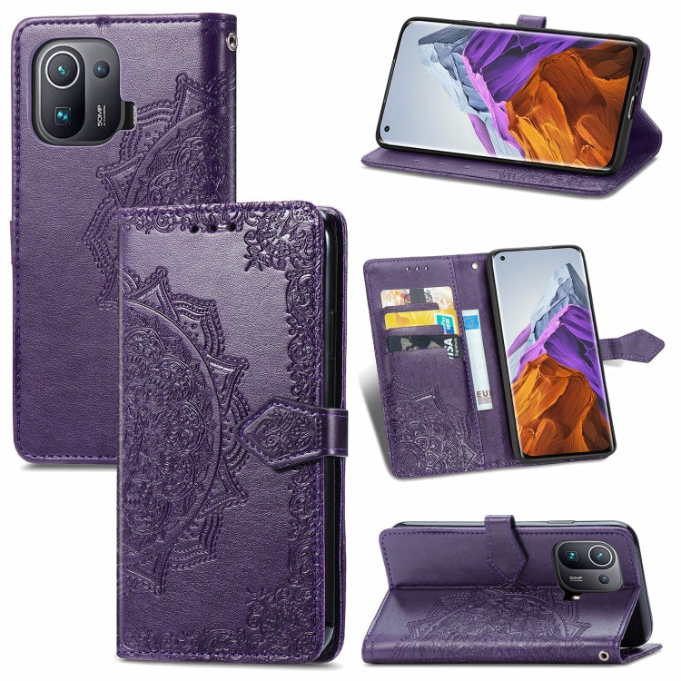 For Xiaomi Mi 11 Pro Mandala Embossing Pattern Horizontal Flip Leather Case with Holder & Card Slots & Wallet & Lanyard