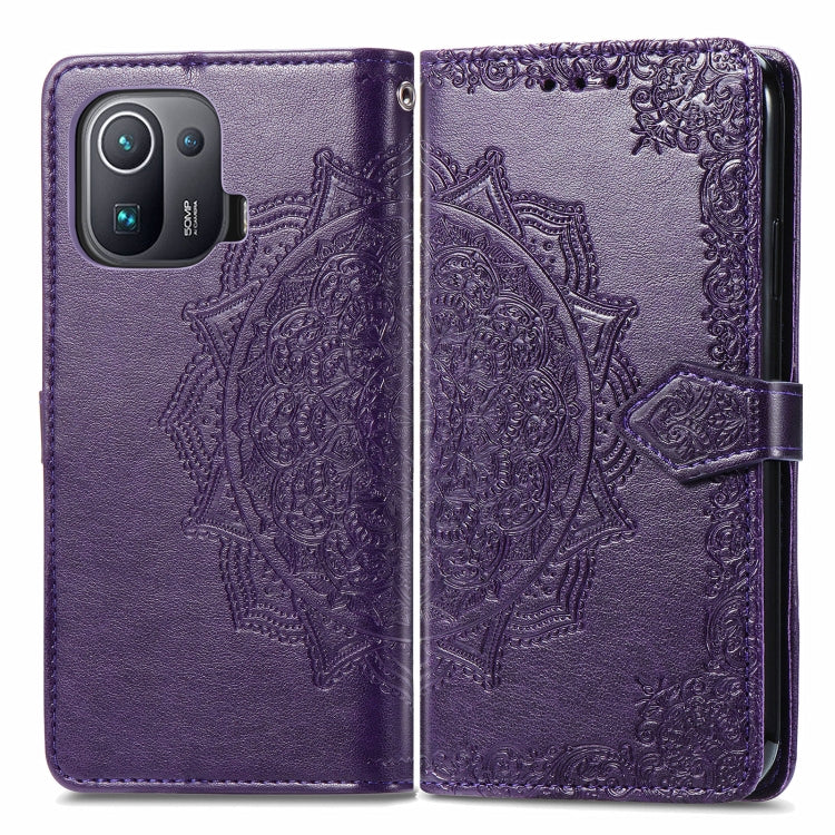 For Xiaomi Mi 11 Pro Mandala Embossing Pattern Horizontal Flip Leather Case with Holder & Card Slots & Wallet & Lanyard