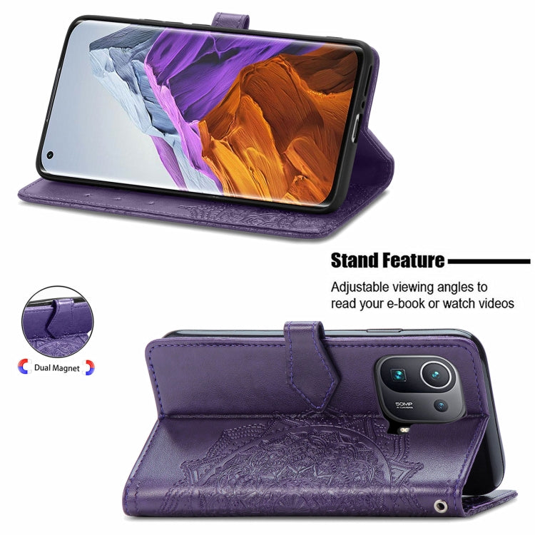 For Xiaomi Mi 11 Pro Mandala Embossing Pattern Horizontal Flip Leather Case with Holder & Card Slots & Wallet & Lanyard