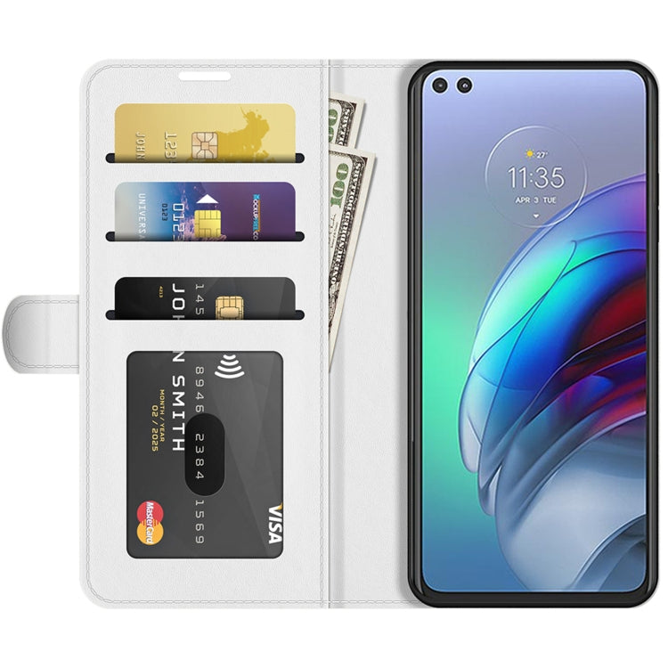 For Motorola Moto Edge S/G100 R64 Texture Single Horizontal Flip Protective Case with Holder & Card Slots & Wallet& Photo Frame