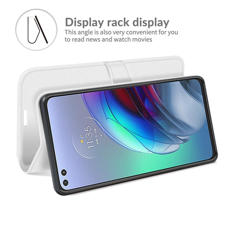 For Motorola Moto Edge S/G100 R64 Texture Single Horizontal Flip Protective Case with Holder & Card Slots & Wallet& Photo Frame