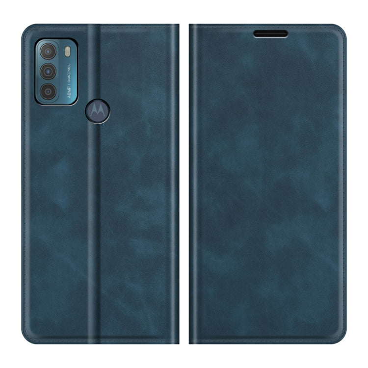 For Motorola Moto G50 Retro-skin Business Magnetic Suction Leather Case with Holder & Card Slots & Wallet