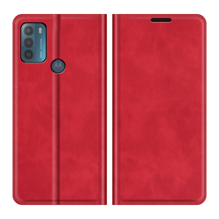 For Motorola Moto G50 Retro-skin Business Magnetic Suction Leather Case with Holder & Card Slots & Wallet