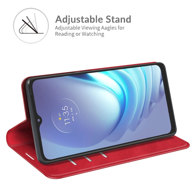 For Motorola Moto G50 Retro-skin Business Magnetic Suction Leather Case with Holder & Card Slots & Wallet