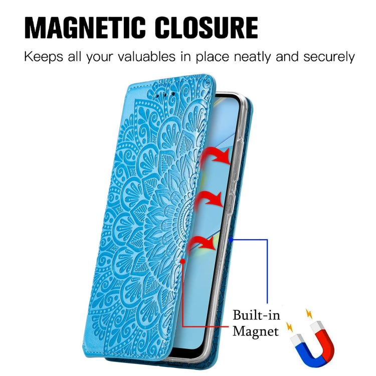 For OPPO A54 4G Blooming Mandala Embossed Pattern Magnetic Horizontal Flip Leather Case with Holder & Card Slots & Wallet