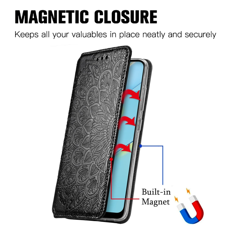 For OPPO A54 4G Blooming Mandala Embossed Pattern Magnetic Horizontal Flip Leather Case with Holder & Card Slots & Wallet