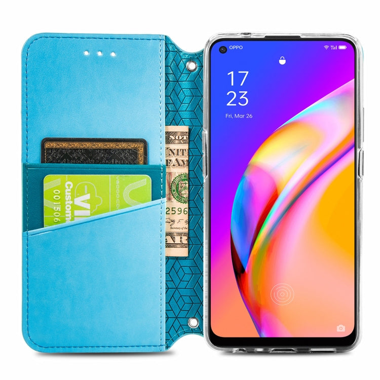 For OPPO A94 5G / Reno5 Z Blooming Mandala Embossed Pattern Magnetic Horizontal Flip Leather Case with Holder & Card Slots & Wallet