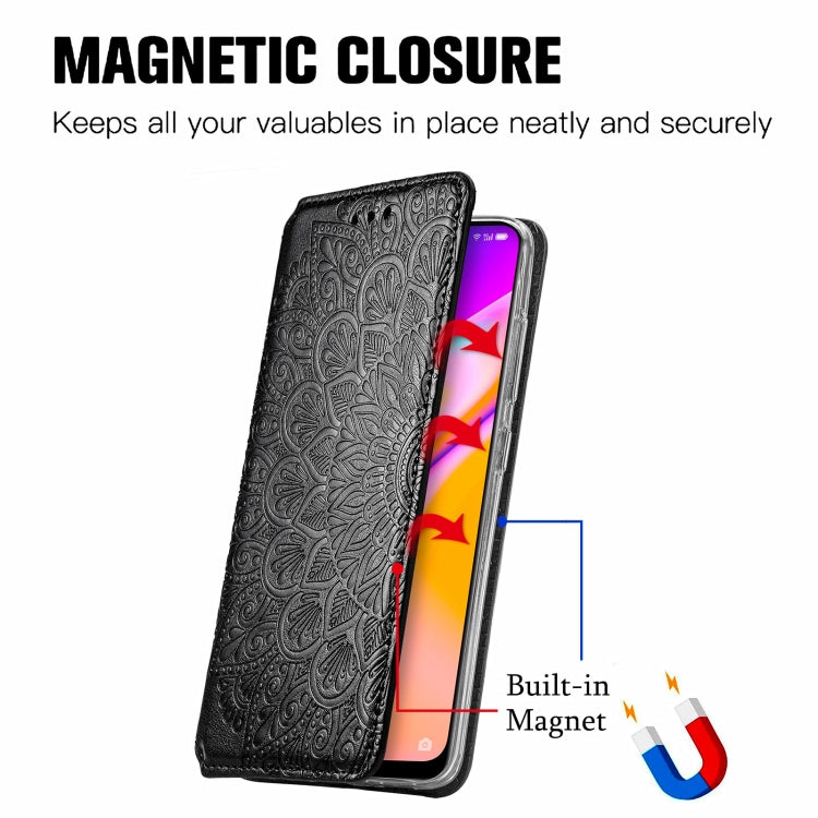 For OPPO A94 5G / Reno5 Z Blooming Mandala Embossed Pattern Magnetic Horizontal Flip Leather Case with Holder & Card Slots & Wallet