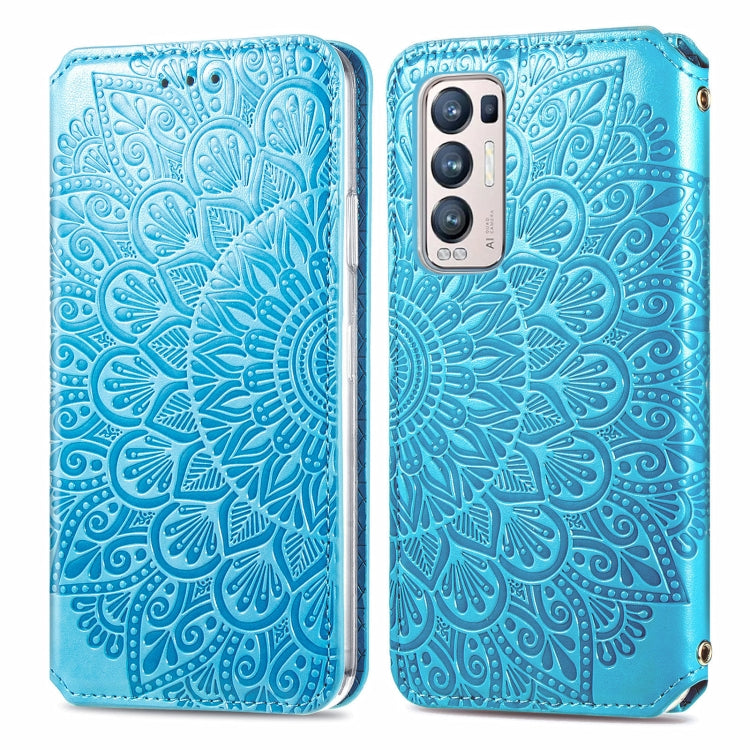 For OPPO Reno5 Pro+ 5G / X3 Neo Blooming Mandala Embossed Pattern Magnetic Horizontal Flip Leather Case with Holder & Card Slots & Wallet