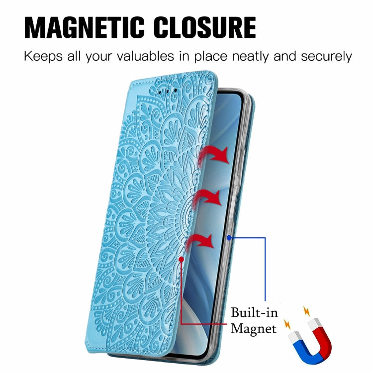 For Xiaomi Mi 11 Lite Blooming Mandala Embossed Pattern Magnetic Horizontal Flip Leather Case with Holder & Card Slots & Wallet