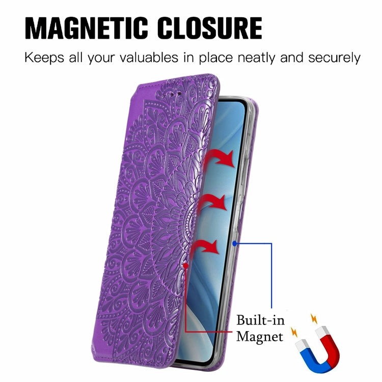 For Xiaomi Mi 11 Lite Blooming Mandala Embossed Pattern Magnetic Horizontal Flip Leather Case with Holder & Card Slots & Wallet