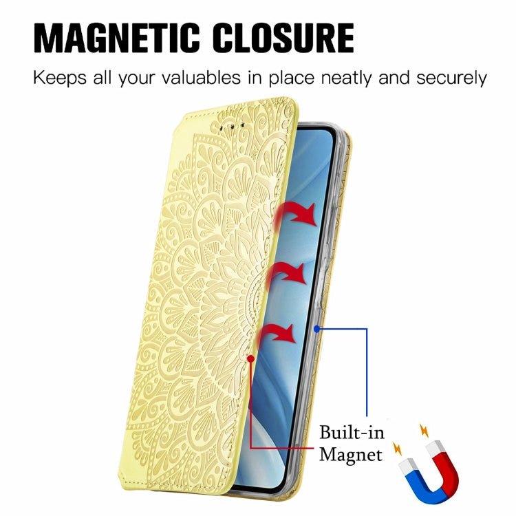 For Xiaomi Mi 11 Lite Blooming Mandala Embossed Pattern Magnetic Horizontal Flip Leather Case with Holder & Card Slots & Wallet
