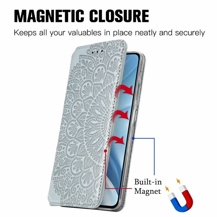 For Xiaomi Mi 11 Lite Blooming Mandala Embossed Pattern Magnetic Horizontal Flip Leather Case with Holder & Card Slots & Wallet